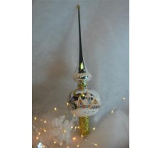 Kerstpiek groot 30 cm zilver